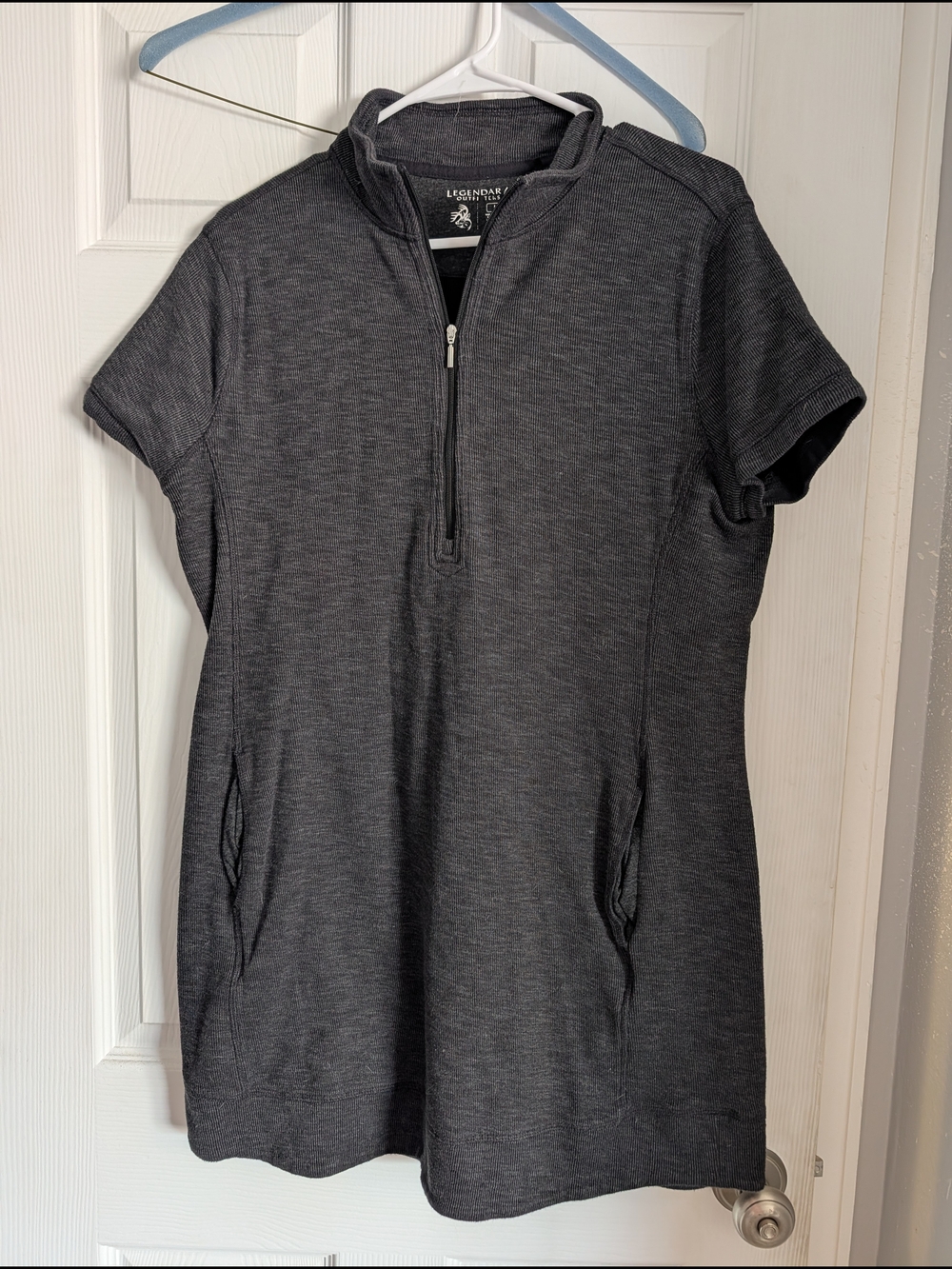 Legendary Whitetails Women's Short-Sleeve Half-Zip Tunic - Charcoal Gray